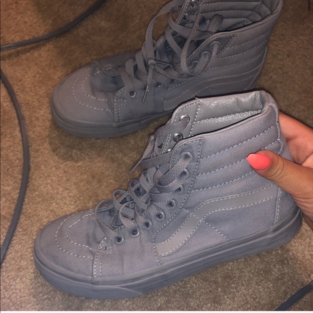 All grey high top vans